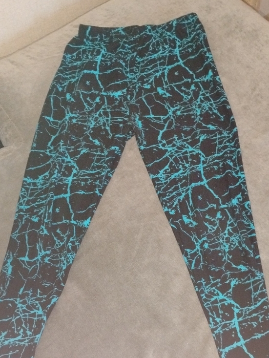 W Collection Pants - 5/$15 W. Collection Black Leggings with Teal Splatter Design